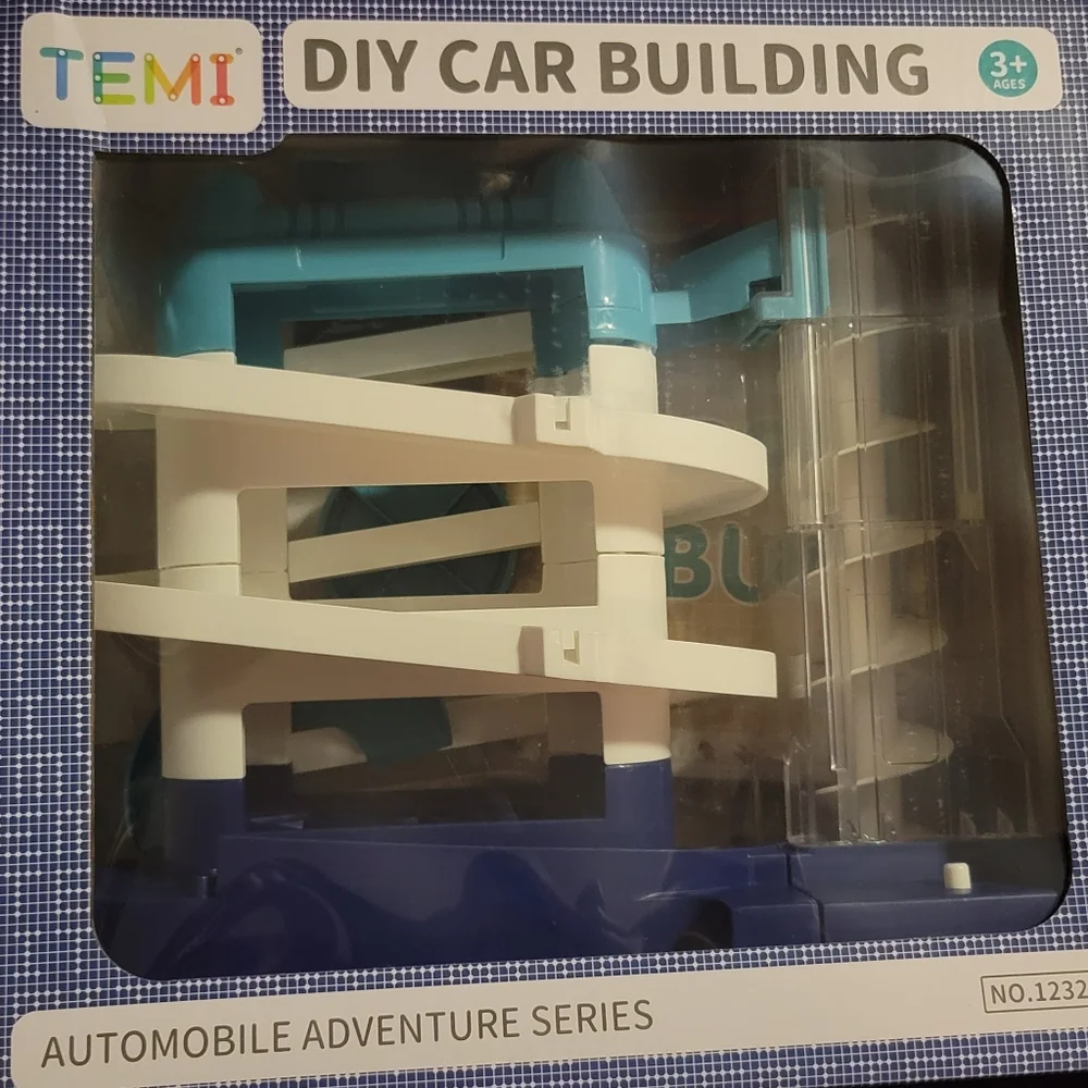 Garage Building Parking Lot Toy Set Perfect Gift Includes 4 Vehicles and Playmat